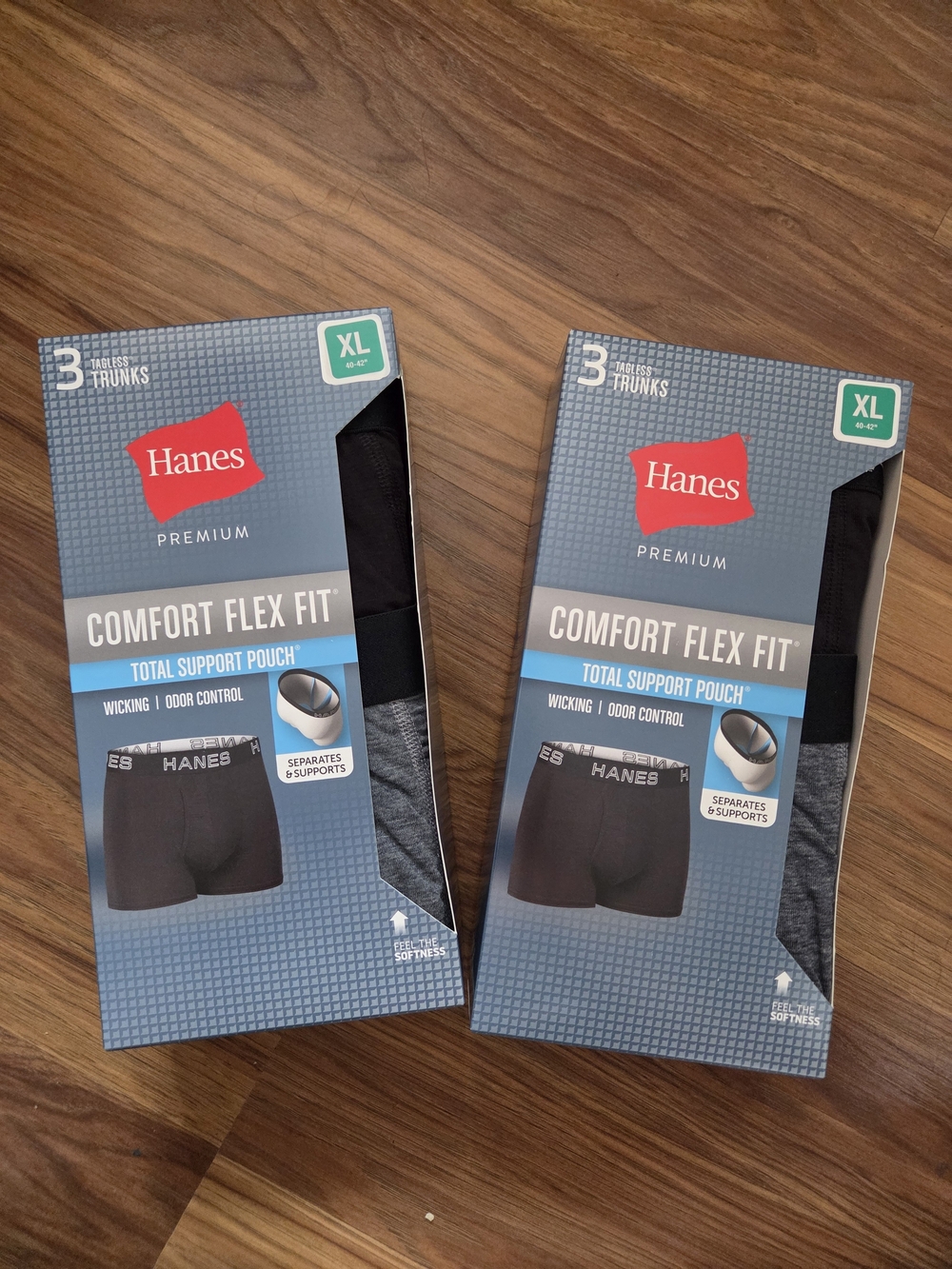 Hanes Comfort Flex Fit Boxer Briefs Black and Gray - 2 Pack